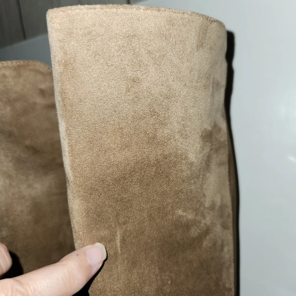 J.Crew Factory Sueded Knee High Boots with Stretch, Camel, Size 7